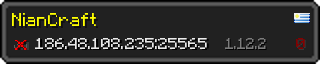 Userbar 320x64 in minecraft style for 186.48.108.235:25565