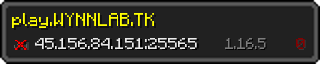 Userbar 320x64 in Minecraft-Stil für den Server 45.156.84.151:25565