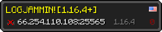 Userbar 320x64 in Minecraft-Stil für den Server 66.254.110.108:25565