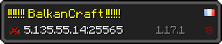 Userbar 320x64 in minecraft style for 5.135.55.14:25565