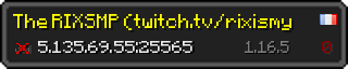 Userbar 320x64 in Minecraft-Stil für den Server 5.135.69.55:25565