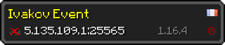 Userbar 320x64 in Minecraft-Stil für den Server 5.135.109.1:25565