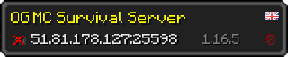 Userbar 320x64 in minecraft style for 51.81.178.127:25598