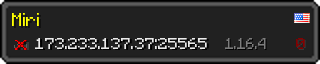 Userbar 320x64 in Minecraft-Stil für den Server 173.233.137.37:25565
