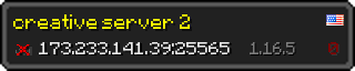 Userbar 320x64 in minecraft style for 173.233.141.39:25565