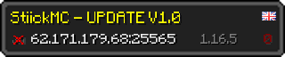 Userbar 320x64 in Minecraft-Stil für den Server 62.171.179.68:25565