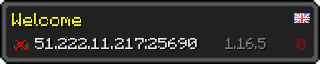 Userbar 320x64 in Minecraft-Stil für den Server 51.222.11.217:25690