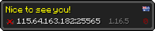 Userbar 320x64 in Minecraft-Stil für den Server 115.64.163.182:25565