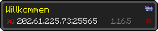 Userbar 320x64 in minecraft style for 202.61.225.73:25565