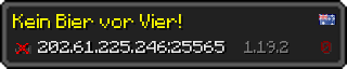 Userbar 320x64 in Minecraft-Stil für den Server 202.61.225.246:25565