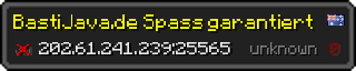 Userbar 320x64 in Minecraft-Stil für den Server 202.61.241.239:25565