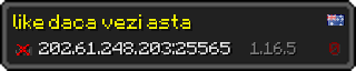 Userbar 320x64 in minecraft style for 202.61.248.203:25565