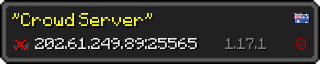 Userbar 320x64 in minecraft style for 202.61.249.89:25565