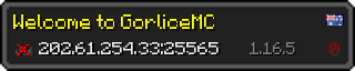 Userbar 320x64 in Minecraft-Stil für den Server 202.61.254.33:25565