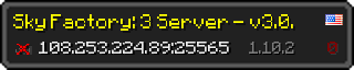 Userbar 320x64 in Minecraft-Stil für den Server 108.253.224.89:25565