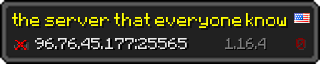 Userbar 320x64 in Minecraft-Stil für den Server 96.76.45.177:25565