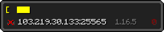 Userbar 320x64 in Minecraft-Stil für den Server 103.219.30.133:25565