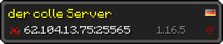 Userbar 320x64 in Minecraft-Stil für den Server 62.104.13.75:25565