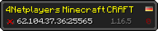 Userbar 320x64 in Minecraft-Stil für den Server 62.104.37.36:25565