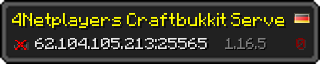 Userbar 320x64 in Minecraft-Stil für den Server 62.104.105.213:25565