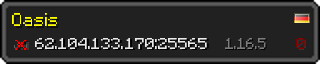 Userbar 320x64 in minecraft style for 62.104.133.170:25565