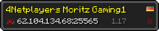 Userbar 320x64 in Minecraft-Stil für den Server 62.104.134.68:25565