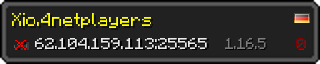 Userbar 320x64 in minecraft style for 62.104.159.113:25565