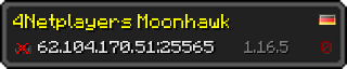 Userbar 320x64 in minecraft style for 62.104.170.51:25565
