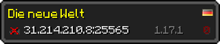 Userbar 320x64 in Minecraft-Stil für den Server 31.214.210.8:25565