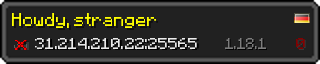 Userbar 320x64 in minecraft style for 31.214.210.22:25565