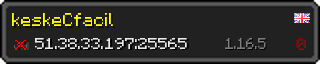 Userbar 320x64 in Minecraft-Stil für den Server 51.38.33.197:25565