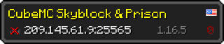 Userbar 320x64 in minecraft style for 209.145.61.9:25565