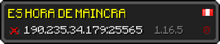 Userbar 320x64 in Minecraft-Stil für den Server 190.235.34.179:25565