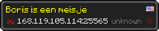 Userbar 320x64 in minecraft style for 168.119.105.114:25565
