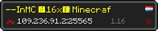 Userbar 320x64 in minecraft style for 109.236.91.2:25565