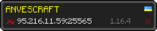 Userbar 320x64 in minecraft style for 95.216.11.59:25565