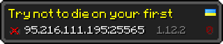 Userbar 320x64 in Minecraft-Stil für den Server 95.216.111.195:25565