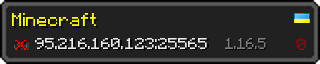 Userbar 320x64 in Minecraft-Stil für den Server 95.216.160.123:25565