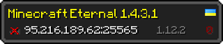 Userbar 320x64 in minecraft style for 95.216.189.62:25565
