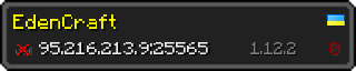 Userbar 320x64 in Minecraft-Stil für den Server 95.216.213.9:25565