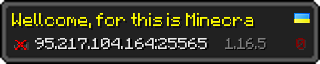 Userbar 320x64 in minecraft style for 95.217.104.164:25565