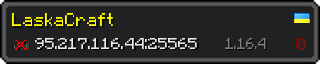 Userbar 320x64 in minecraft style for 95.217.116.44:25565