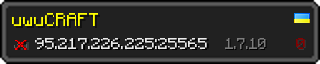 Userbar 320x64 in minecraft style for 95.217.226.225:25565