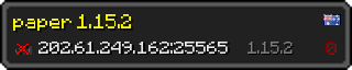 Userbar 320x64 in Minecraft-Stil für den Server 202.61.249.162:25565