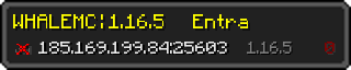 Userbar 320x64 in Minecraft-Stil für den Server 185.169.199.84:25603