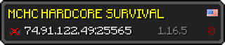 Userbar 320x64 in minecraft style for 74.91.122.49:25565