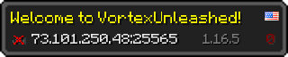 Userbar 320x64 in minecraft style for 73.101.250.48:25565