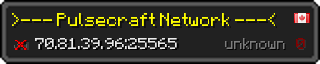 Userbar 320x64 in minecraft style for 70.81.39.96:25565