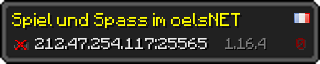 Userbar 320x64 in Minecraft-Stil für den Server 212.47.254.117:25565