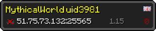 Userbar 320x64 in Minecraft-Stil für den Server 51.75.73.132:25565